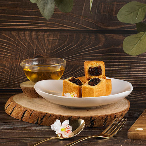 台湾茶と合わせて楽しめる梅餡がたっぷり老梅ケーキ、午後のお茶うけにぴったり